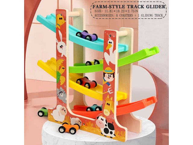 Wooden rail glider cars