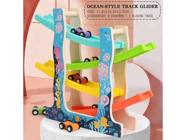 Wooden rail glider cars